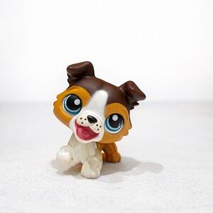 Littlest Pet Shop Brown and White Puppy Figure
